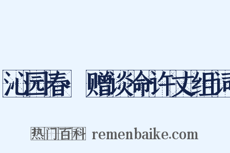 沁园春·赠谈命许丈组词是什么意思的图片